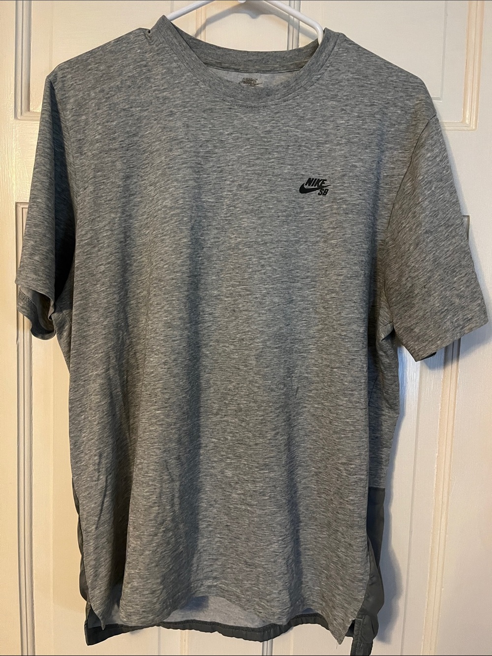 Nike SB Heather Gray Short Sleeve Crew Tee with Small Logo
